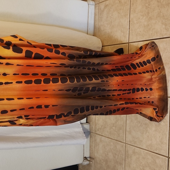 Elegant Ombre Tie Dye Maxi Dress With Pockets, L - Picture 4 of 15